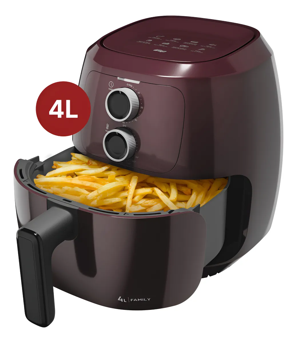 Fritadeira Elétrica WAP Air Fryer Family 4L Antiaderente Vermelha 1500W